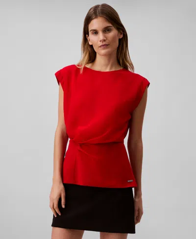 Calvin Klein Women's Twisted-front Chiffon Top In Goji Berry