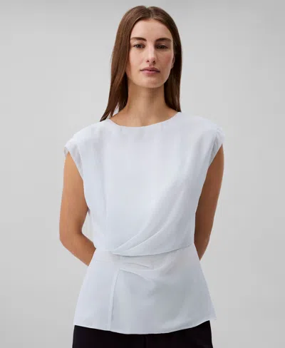 Calvin Klein Women's Twisted-front Chiffon Top In Ice Melt