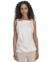 Calvin Klein Petite Solid Sleeveless Blouse In White