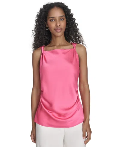 Calvin Klein Women's Twisted-strap Sleeveless Top In Peony