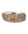 Calvin Klein Women's Two-in-one Reversible Puffed Beveled Edge Buckle Belt In Brown