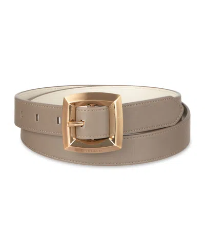 Calvin Klein Women's Two-in-one Reversible Puffed Beveled Edge Buckle Belt In Multi