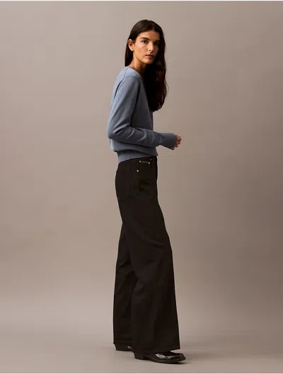 Calvin Klein Women's Ultra High Rise Wide Leg Fit Jeans In Ink
