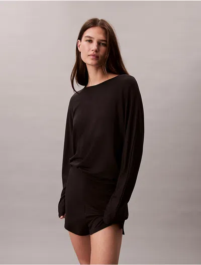 Calvin Klein Women's Ultra-light Lounge Dolman T-shirt In Black