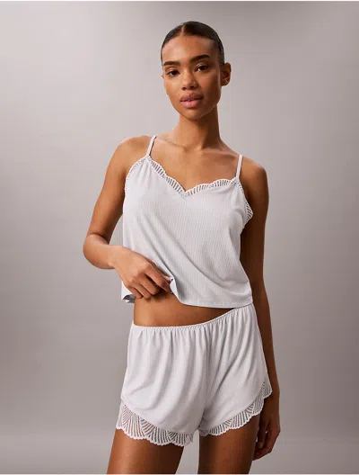 Calvin Klein Women's Ultra Soft Modal Rib Lace Cami In Plein Air