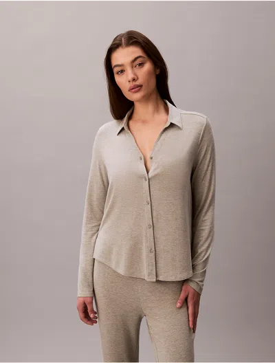 Calvin Klein Women's Ultra Soft Modal Shirt And Pants Set In Neutral