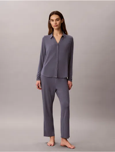 Calvin Klein Women's Ultra Soft Modal Shirt And Pants Set In Purple