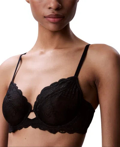 Calvin Klein Women's Sensual Stretch Lace Unlined Full-coverage Bra Qf8120 In Black