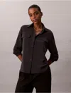 Calvin Klein Women's Utility Classic Button-down Shirt In Black
