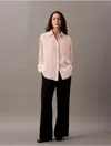 Calvin Klein Women's Utility Roll Sleeve Tunic In Pearl