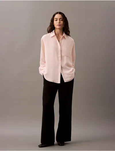 Calvin Klein Women's Utility Roll Sleeve Tunic In Pearl