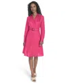 Calvin Klein Women's V-neck Long-sleeve A-line Dress
