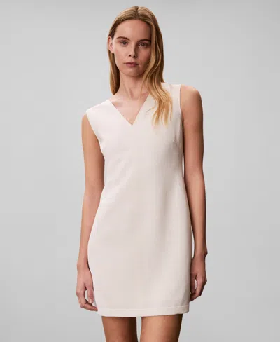 Calvin Klein Women's V-neck Mini Dress In White