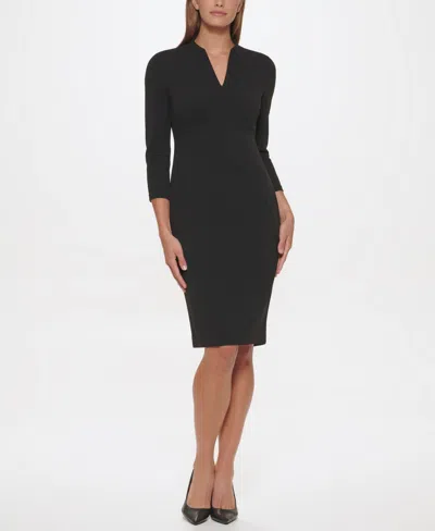 CALVIN KLEIN WOMEN'S V-NECK SHEATH DRESS