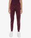 Calvin Klein Womens Solid Velour Jogger Pants In Aubergine
