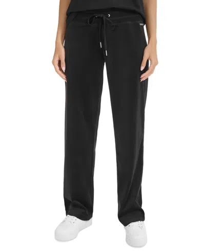 Calvin Klein Women's Velour Wide-leg Pants In Black