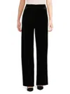 Calvin Klein Women's Velvet Staright-leg Pants In Black