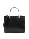 Calvin Klein Verne Mixed Material Convertible Satchel In Black White Grey