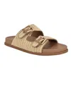 Calvin Klein Women's Vibe Double Band Slip-on Flat Sandals In Natural