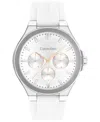 Calvin Klein Women's Vibrancy White Silicone Strap Watch, 38mm In White
