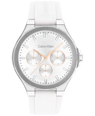 Calvin Klein Women's Vibrancy White Silicone Strap Watch, 38mm