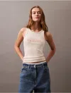 Calvin Klein Women's Viscose Blend Rib Tank Top In Sharkskin