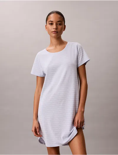 Calvin Klein Women's Viscose Cotton Blend Night Shirt In White