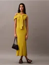Calvin Klein Women's Viscose Ribbed Maxi Dress In Warm Olive