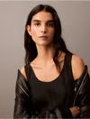 Calvin Klein Women's Viscose Satin Tank Top In Black Beauty