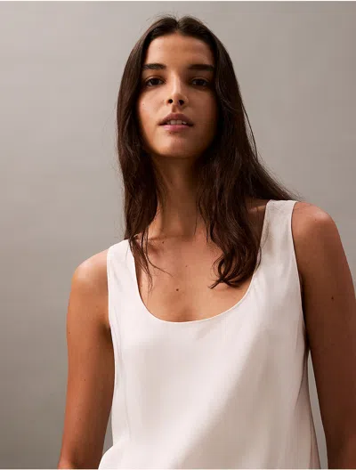 Calvin Klein Women's Viscose Twill Tank Top In Vanilla Ice
