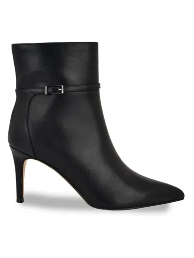 Calvin Klein Women's Vivera 75mm Faux Leather Pointed-toe Booties In Black