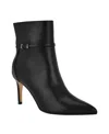 Calvin Klein Vivera Womens Buckle Faux Leather Booties In Black