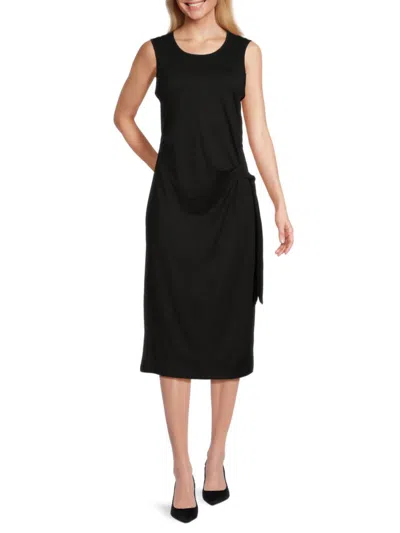 Calvin Klein Women's Waist Tie Midi Dress In Black