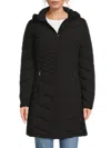 Calvin Klein Women's Walker Hooded Quilted Jacket In Black