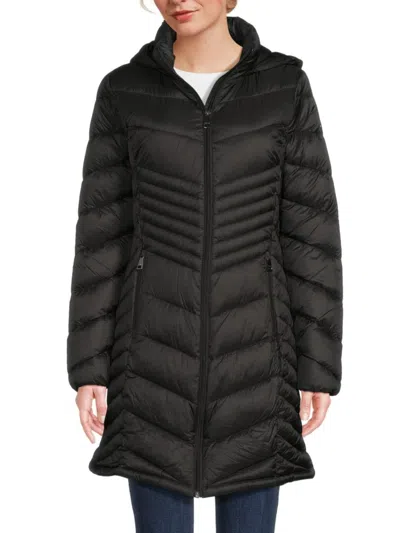 Calvin Klein Women's Walker Packable Hooded Puffer Coat In Black