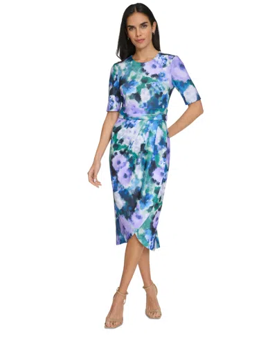 Calvin Klein Women's Watercolor-print Sheath Dress In Opal Multi