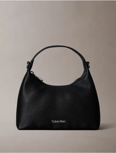 Calvin Klein Women's Webbing Strap Small Crossbody Bag In Black/shiny Nickel