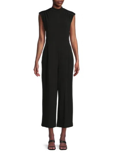 Calvin Klein Women's Wide Leg Crepe Jumpsuit In Black