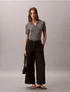 Calvin Klein Women's Wide Leg Cropped Chino Pant In Black
