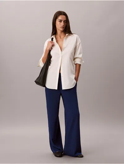 Calvin Klein Women's Wide Leg Pull-on Pants In Estate Blue