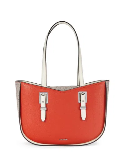 Calvin Klein Women's Willow Faux Leather Shoulder Bag In Spicy Orange