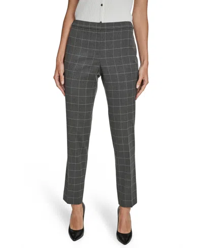 Calvin Klein Women's Windowpane Highline Pants In Gray