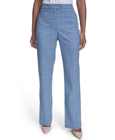 Calvin Klein Women's Windowpane Modern Fit Pants In Blue