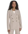 Calvin Klein Plus Size Windowpane Double-breasted Jacket In Wicker Multi