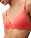 Calvin Klein Sheer Marquisette Unlined Plunge Bra In Exquisite Pink