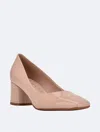 Calvin Klein Alanta Heels Womens Us 7 Pink Patent Leather Square Toe Pump Khd372