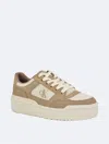 Calvin Klein Alondra Platform Sneaker In Savannah Tan / Cream