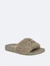 Calvin Klein Women's Amaya Fuzzy Slide Sandals In Brindle