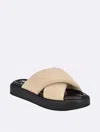 Calvin Klein Evey Slide Sandal In Light Natural