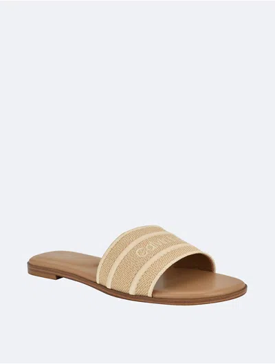 Calvin Klein Women's Kendell Logo Slide Sandals In Light Natural/light Natural